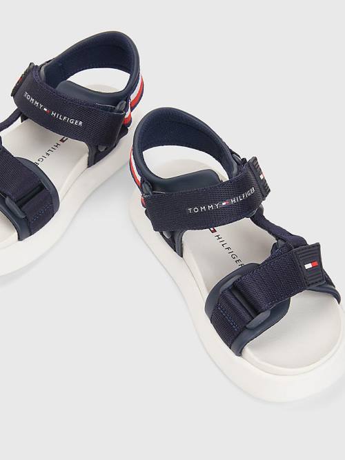 Blue Tommy Hilfiger Fabric Strap Boys' Sandals | TH943UHJ