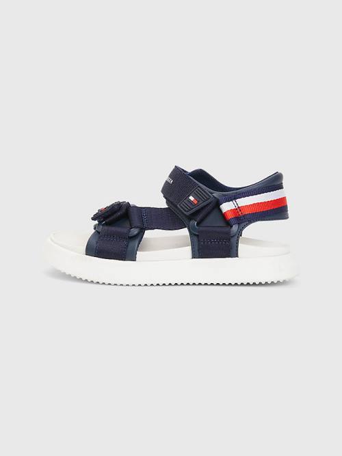 Blue Tommy Hilfiger Fabric Strap Boys' Sandals | TH943UHJ