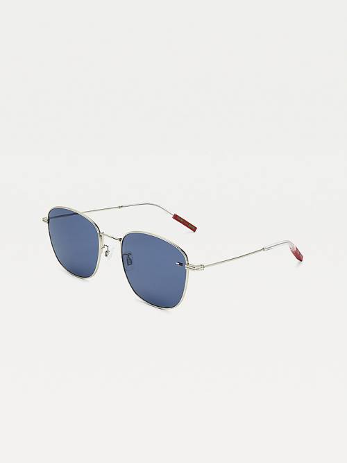 Blue Tommy Hilfiger Flag Detail Square Men\'s Sunglasses | TH375ODL