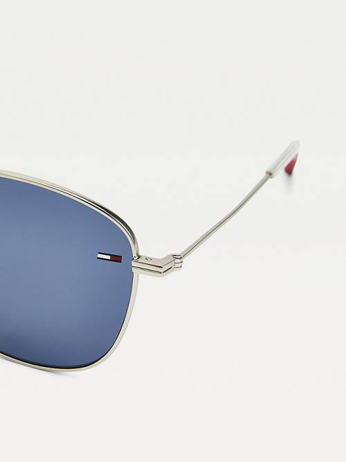 Blue Tommy Hilfiger Flag Detail Square Women's Sunglasses | TH706AHO