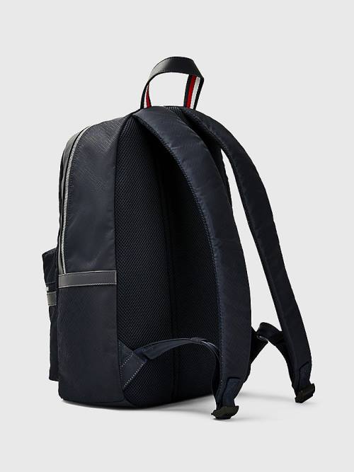 Blue Tommy Hilfiger Flag Jacquard Backpack Men's Bags | TH153YSF