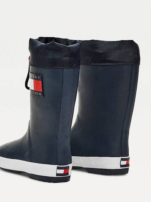 Blue Tommy Hilfiger Flag Toggle Rain Boys' Boots | TH157QFJ