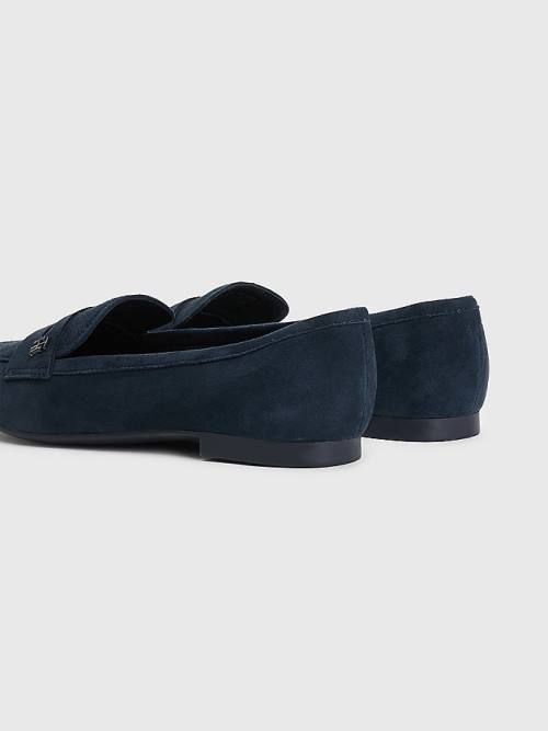 Blue Tommy Hilfiger Flat Suede Women's Loafers | TH190SRD