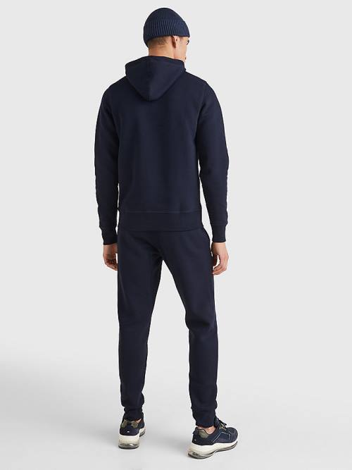 Blue Tommy Hilfiger Flex Fleece Graphic Men's Hoodie | TH821XCE