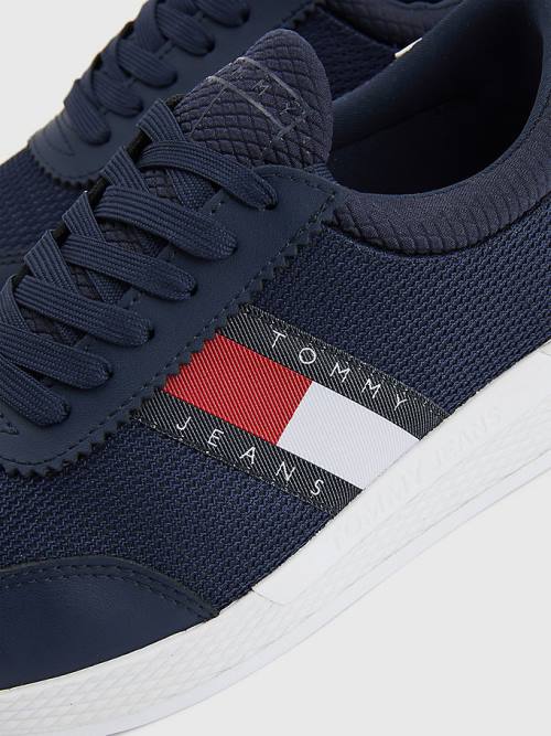 Blue Tommy Hilfiger Flexi Knitted Women's Sneakers | TH964CYU