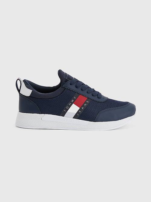 Blue Tommy Hilfiger Flexi Knitted Women's Sneakers | TH964CYU