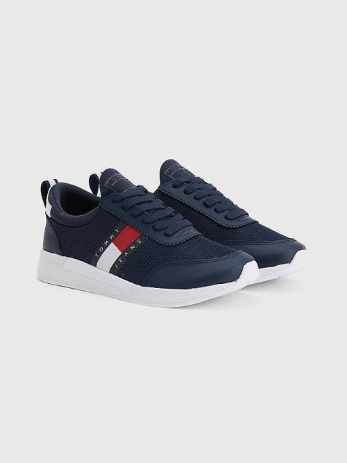 Blue Tommy Hilfiger Flexi Knitted Women\'s Sneakers | TH964CYU