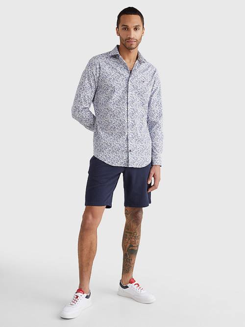 Blue Tommy Hilfiger Floral Regular Fit Men's Shirts | TH147FTH