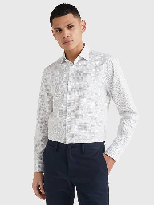 Blue Tommy Hilfiger Formal Dot Regular Fit Men's Shirts | TH640QOL