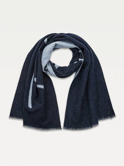 Blue Tommy Hilfiger Fresh Signature Women's Scarves | TH340YDJ