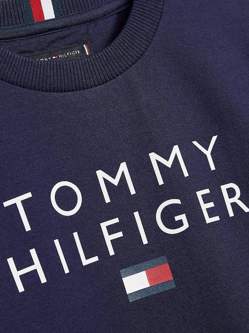 Blue Tommy Hilfiger Front Logo Boys' Sweatshirts | TH749BWK