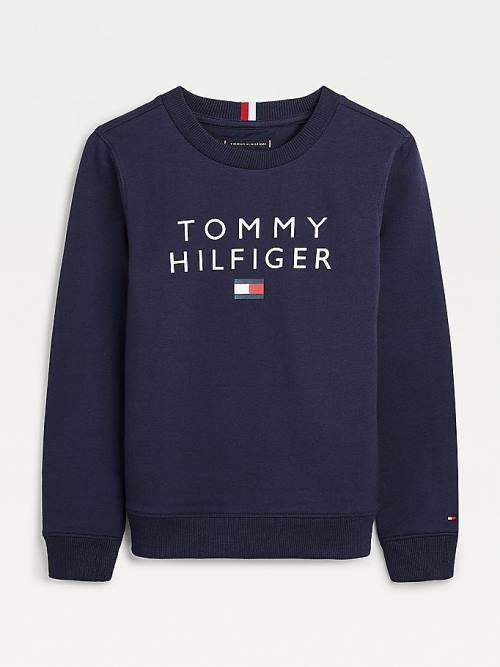 Blue Tommy Hilfiger Front Logo Boys\' Sweatshirts | TH749BWK