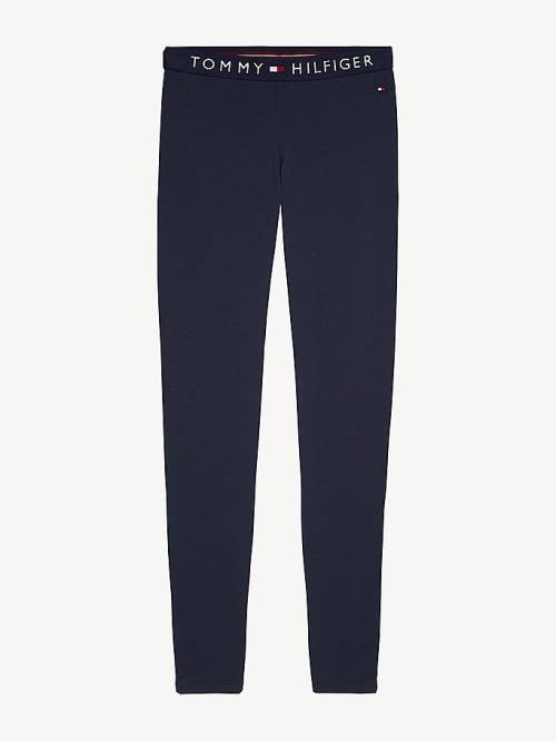 Blue Tommy Hilfiger Full Length Logo Women's Leggings | TH472CVH