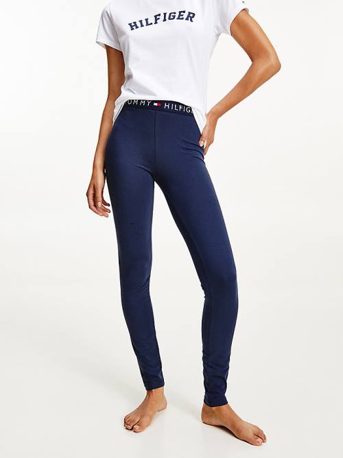 Blue Tommy Hilfiger Full Length Logo Women\'s Leggings | TH472CVH