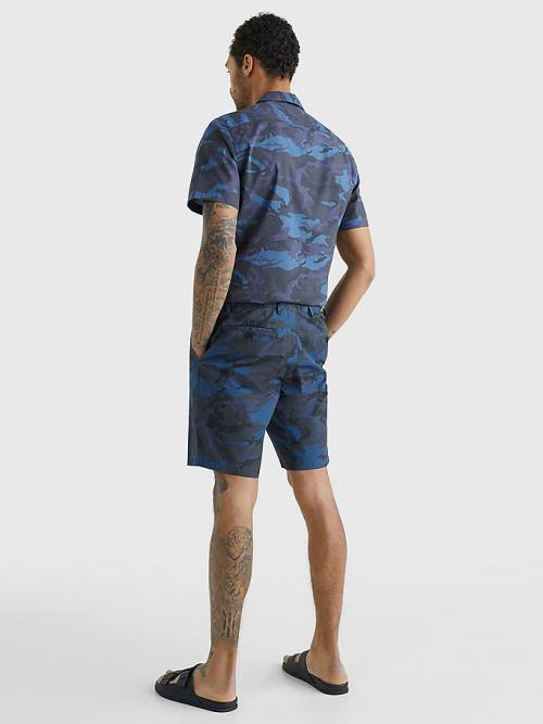 Blue Tommy Hilfiger Harlem Relaxed Camo Print Chino Men's Shorts | TH041ERU