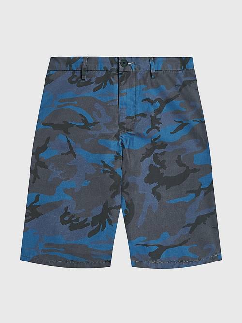 Blue Tommy Hilfiger Harlem Relaxed Camo Print Chino Men's Shorts | TH041ERU