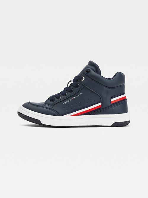 Blue Tommy Hilfiger High-Top Lace-Up Boys' Sneakers | TH405DLS