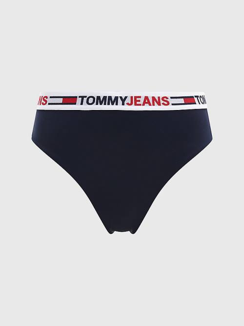 Blue Tommy Hilfiger High Waist Cheeky Bikini Bottoms Women's Swimwear | TH294FNE