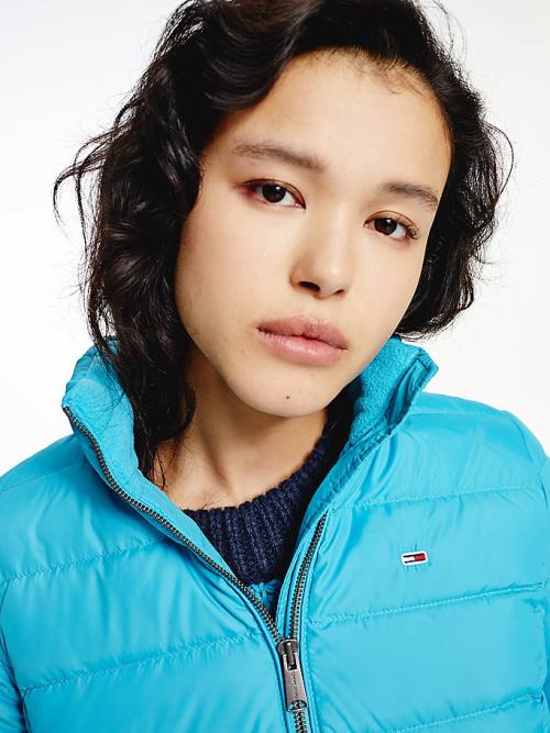 Blue Tommy Hilfiger Hooded Down Women's Jackets | TH157CLO