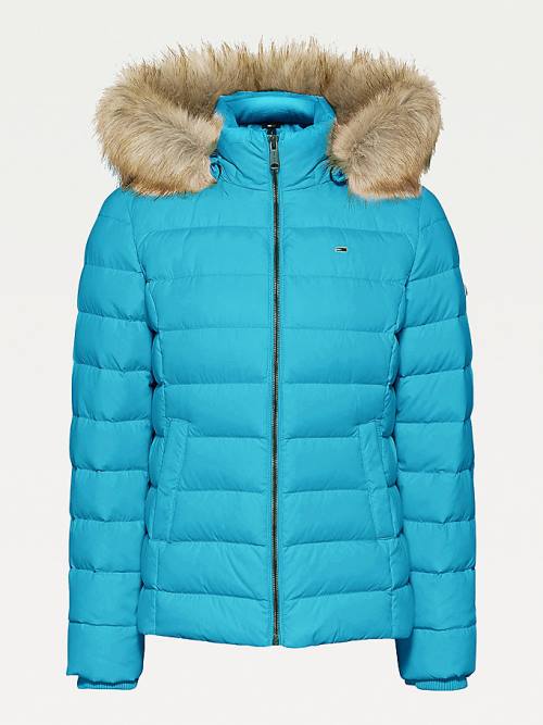 Blue Tommy Hilfiger Hooded Down Women's Jackets | TH157CLO