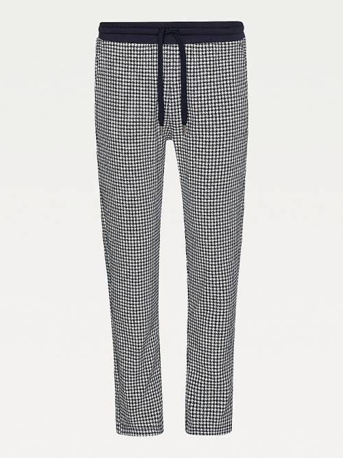 Blue Tommy Hilfiger Houndstooth Jacquard Tapered Joggers Women's Pants | TH126QJR