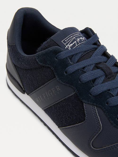 Blue Tommy Hilfiger Iconic Leather Mix Men's Sneakers | TH951DSE