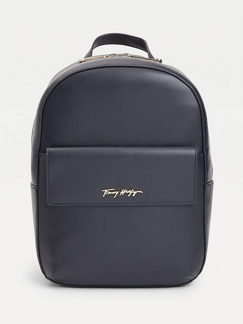 Blue Tommy Hilfiger Iconic Signature Backpack Women\'s Bags | TH542LEC