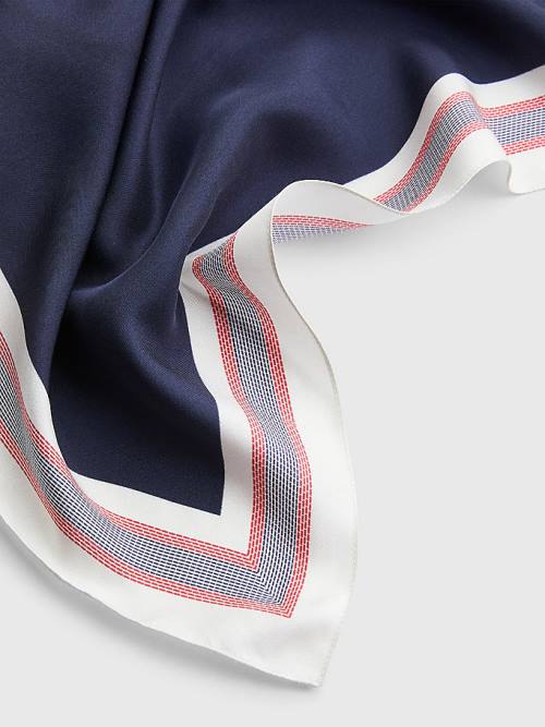 Blue Tommy Hilfiger Iconic Silk Bandana Women's Scarves | TH204BCV