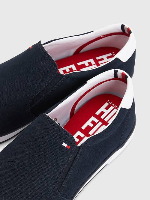 Blue Tommy Hilfiger Iconic Slip-On Canvas Men's Sneakers | TH358XZM