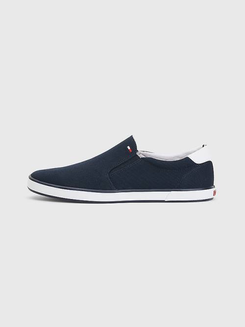 Blue Tommy Hilfiger Iconic Slip-On Canvas Men's Sneakers | TH358XZM