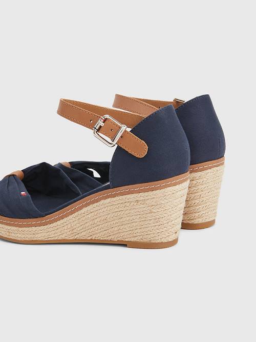 Blue Tommy Hilfiger Iconic Wedge Espadrille Women's Sandals | TH965LQH