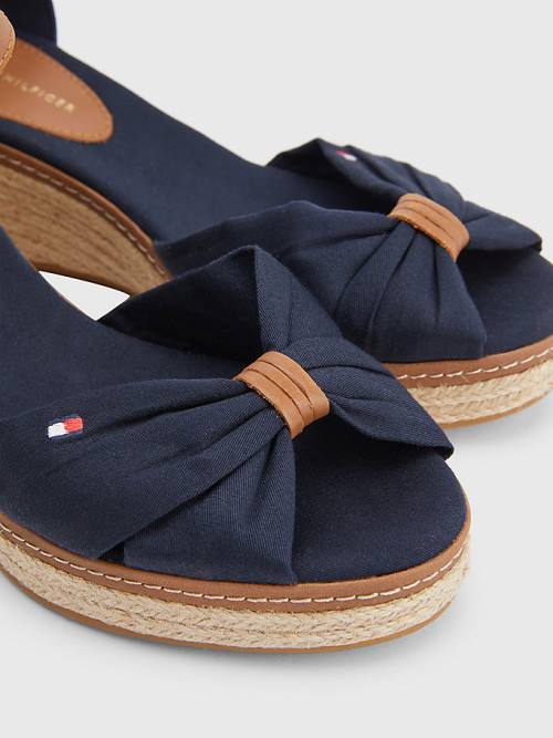 Blue Tommy Hilfiger Iconic Wedge Espadrille Women's Sandals | TH965LQH