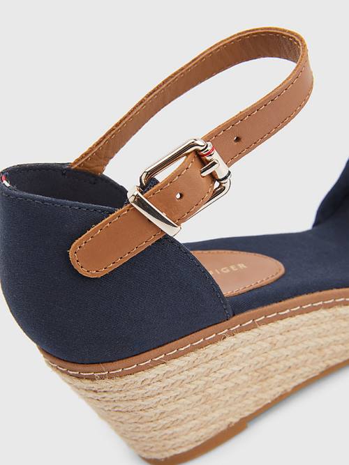 Blue Tommy Hilfiger Iconic Wedge Espadrille Women's Sandals | TH965LQH