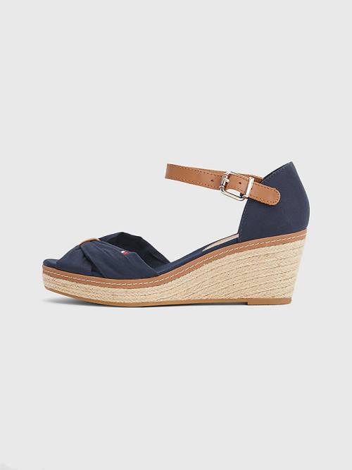 Blue Tommy Hilfiger Iconic Wedge Espadrille Women's Sandals | TH965LQH