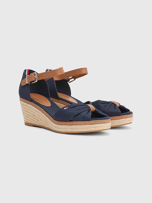 Blue Tommy Hilfiger Iconic Wedge Espadrille Women\'s Sandals | TH965LQH