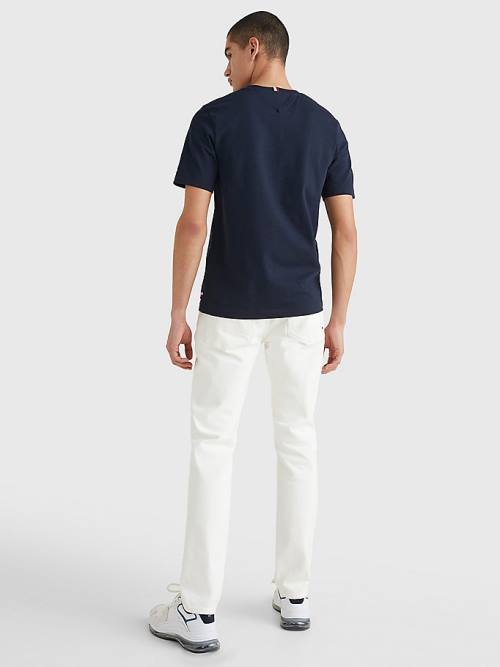 Blue Tommy Hilfiger Icons Embroidery Men's T Shirts | TH431SXB