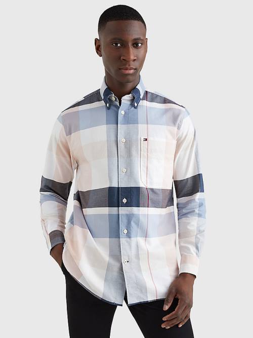 Blue Tommy Hilfiger Icons Madras Men's Shirts | TH476WET