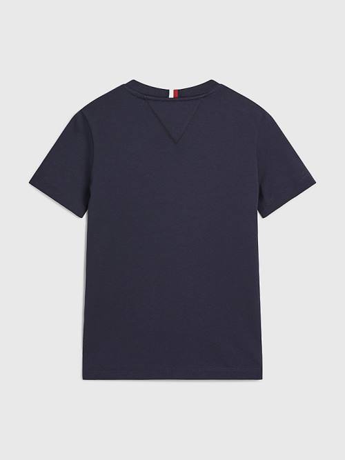 Blue Tommy Hilfiger Icons Organic Cotton Logo Boys' T Shirts | TH236INO