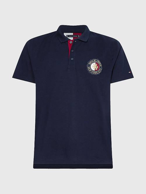 Blue Tommy Hilfiger Icons Organic Cotton Regular Fit Men's Polo Shirts | TH568HFA