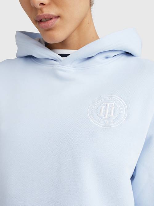 Blue Tommy Hilfiger Interlock Circle Logo Women's Hoodie | TH208IEX