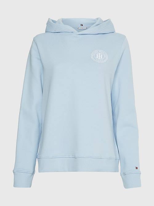 Blue Tommy Hilfiger Interlock Circle Logo Women's Hoodie | TH208IEX