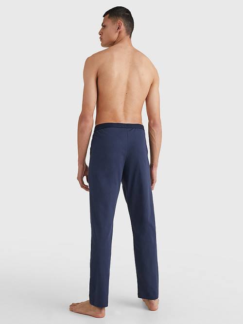 Blue Tommy Hilfiger Jersey Loungewear Pants Men's Pyjamas | TH841JFN