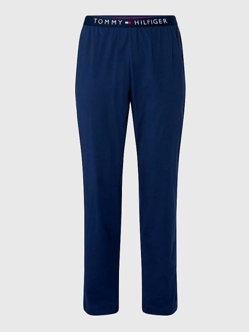 Blue Tommy Hilfiger Jersey Loungewear Pants Men's Pyjamas | TH841JFN