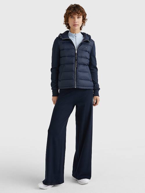 Blue Tommy Hilfiger Knit Mix Down-Filled Women's Jackets | TH586SHC