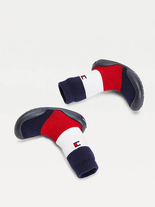 Blue Tommy Hilfiger Knitted Signature Slipper Sock Boys' Boots | TH081LRF