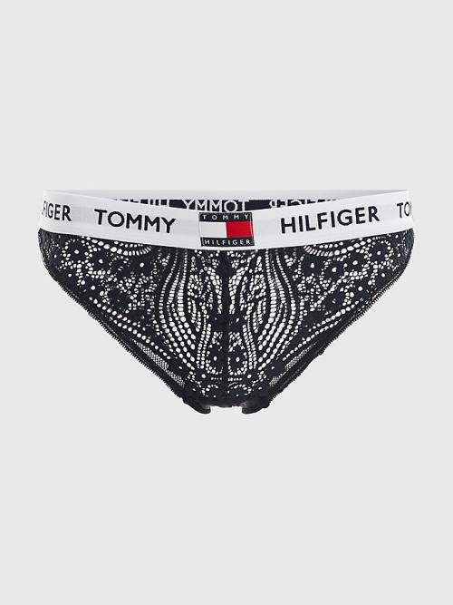 Blue Tommy Hilfiger Lace Logo Waistband Briefs Women's Underwear | TH217WTH