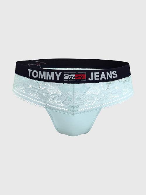 Blue Tommy Hilfiger Lace Tanga Briefs Women\'s Underwear | TH947JML