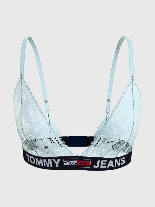 Blue Tommy Hilfiger Lace Unlined Triangle Bra Women\'s Underwear | TH348VCG