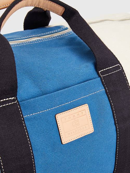 Blue Tommy Hilfiger Large Canvas Duffle Men's Bags | TH046KCX