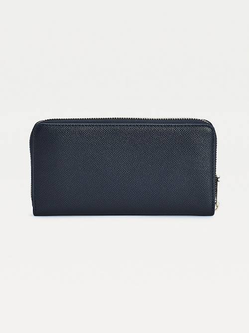 Blue Tommy Hilfiger Large Monogram Zip-Around Women's Wallets | TH086WSM